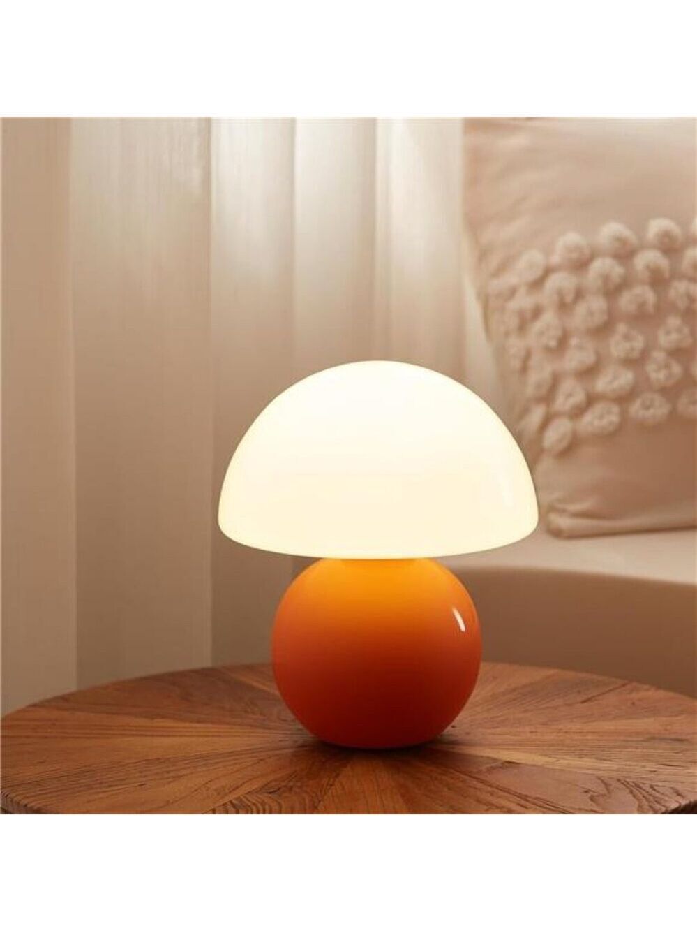 Mushroom Lamp Table Lamp Orange Cute Mini Night Light Bedside Desk Home Decor